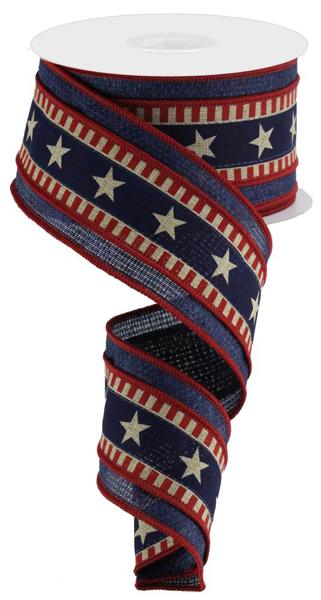 2.5" x 10yd 2-In-1 Stars And Stripes/Cross image 0