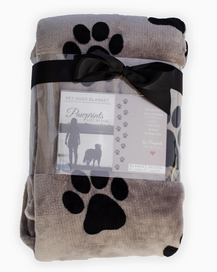 Pawprints Left by You Sympathy Pet Loss Hugs Blanket