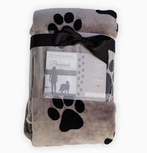 Pawprints Left by You Sympathy Pet Loss Hugs Blanket