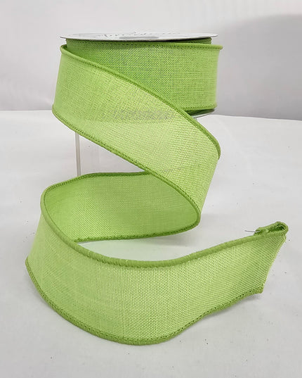 1.5" x 10Y Pastel Royal Burlap Lime Green image 0