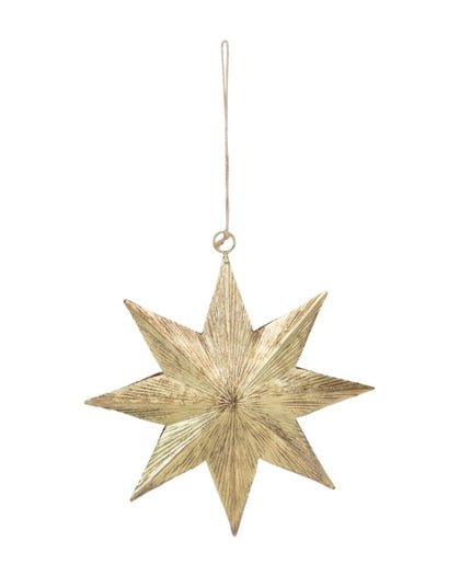 8" Embossed Metal Star Ornament image 0