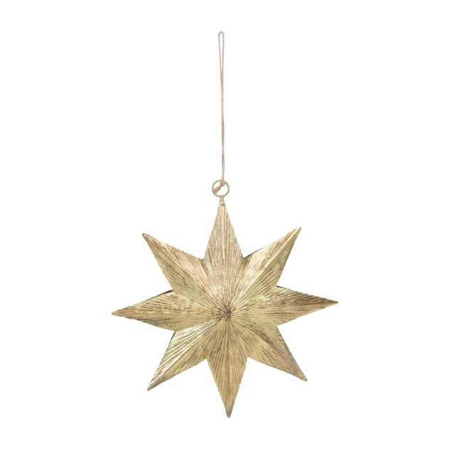 8" Embossed Metal Star Ornament image 0