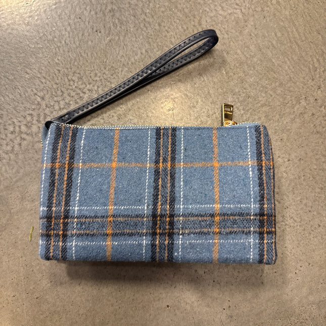 Riley Plaid Crossbody/Wristlet Beige