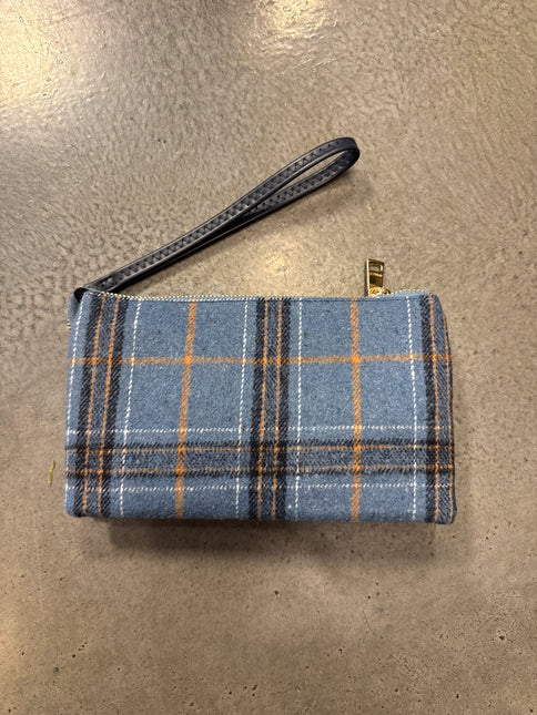 Riley Plaid Crossbody/Wristlet Beige