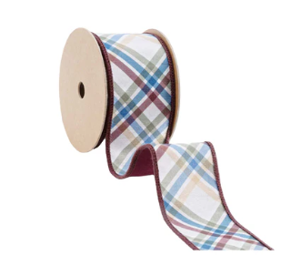 Blue Brown Plaid 2.5" x 10yd