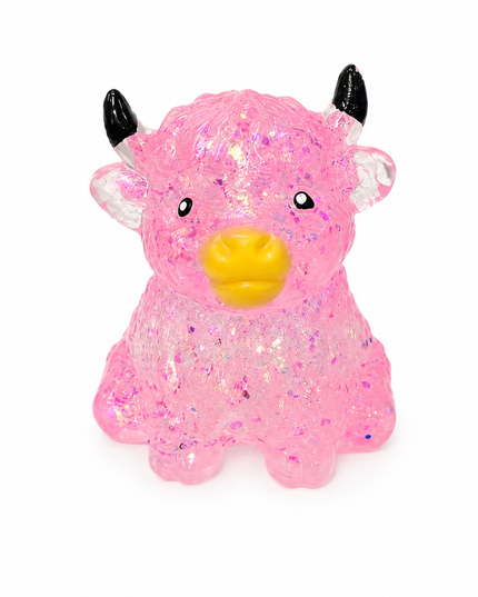 Cute Pinch Glitter Highland Bull Squishy