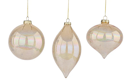 3 Asst 4"Dia Spun Glass Ornament