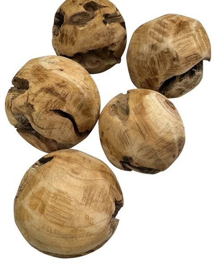 Decorative 4" Wood Orb