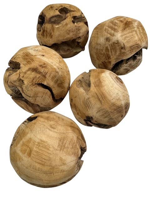 Decorative 4" Wood Orb