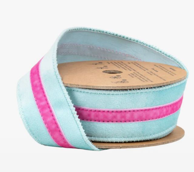 1.5"x10Y Wired Velvet Ribbon w/ Trim