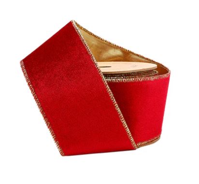 2.5"x10Y Reversible Velvet/Lurex Wired Ribbon