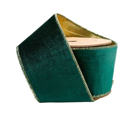 2.5"x10Y Reversible Velvet/Lurex Wired Ribbon