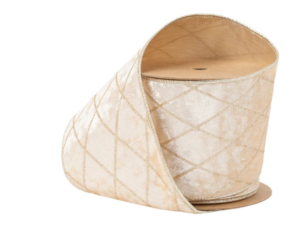 4" Velvet Glitter Diamond Ribbon