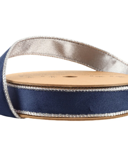 1" Rev Navy Silver Velvet