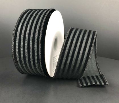 Black Thin Cabana Stripes 1.5"x10Y