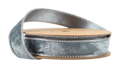 1"x10Y Blue Frosted Reversible Velvet