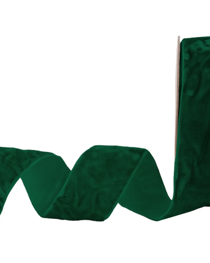 1"X10Y Green Crushed Velvet Ribbon