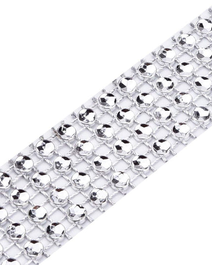 3mm x 3Y 4 Row Diamond Ribbon Silver