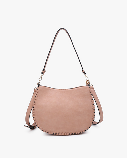 M2415 Raquel Whipstitch Trim Crossbody/Saddle Bag