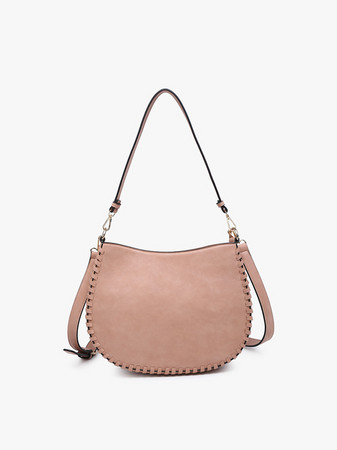 M2415 Raquel Whipstitch Trim Crossbody/Saddle Bag