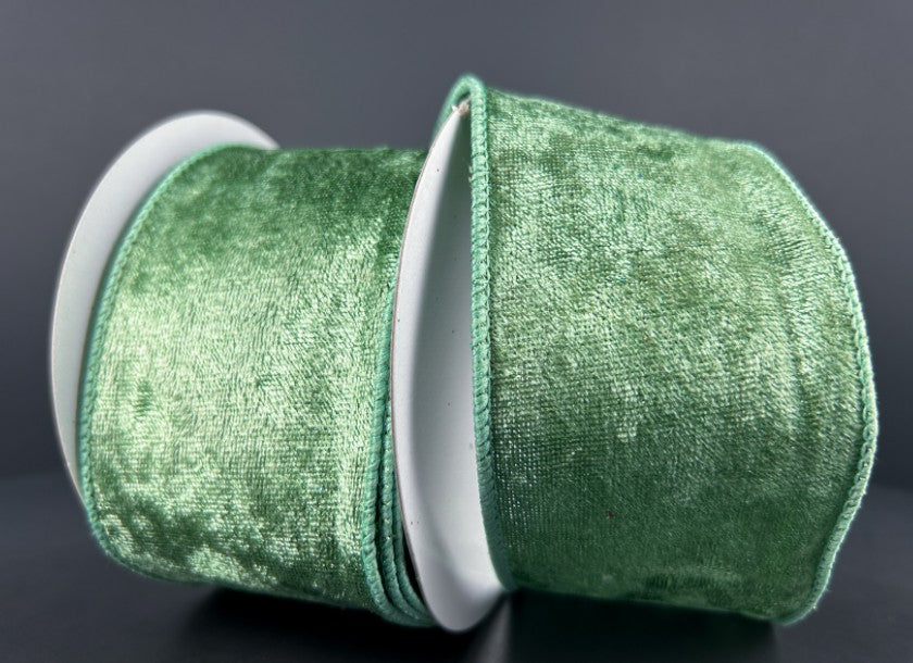 Sage Lush Velvet Ribbon 2..5" x 10 yd