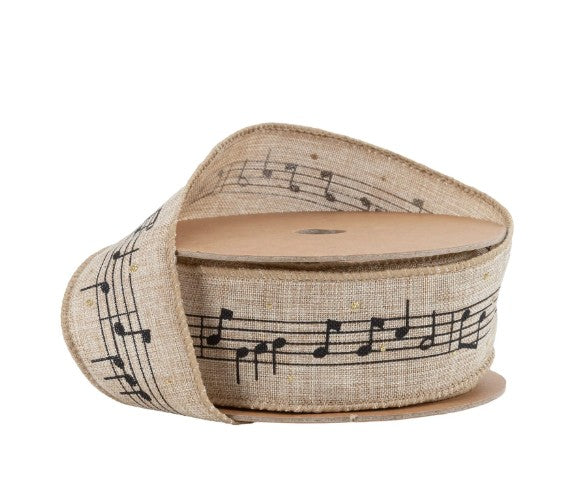 Music Note on Natural Ribbon 1.5"x10yd