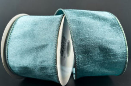Ribbon Dusty Blue Faux Dupioni 4"x10Y