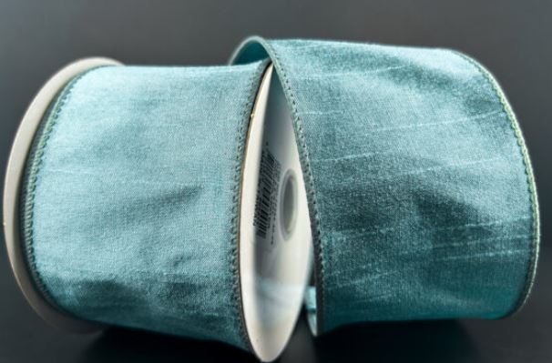 Ribbon Dusty Blue Faux Dupioni 4"x10Y