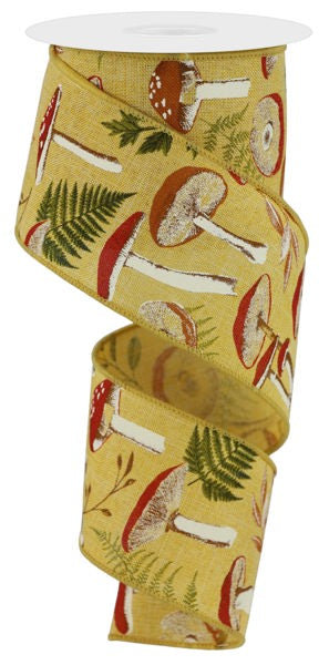 2.5" x 10yd Mushroom Botanicals - Mustard image 0