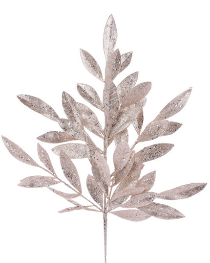 Champagne Glitter Bay Leaf Spray image 0