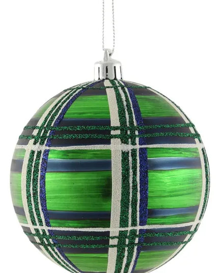 100Mm Painted/Glitter Plaid Ball