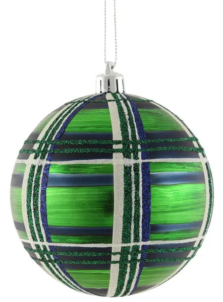 100Mm Painted/Glitter Plaid Ball