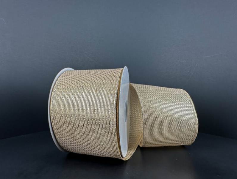 Light Gold Stairstep Woven Metallic 2.5"x10Y