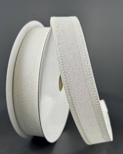 All Flat Glitter Wired Ribbon 7/8"x10Y