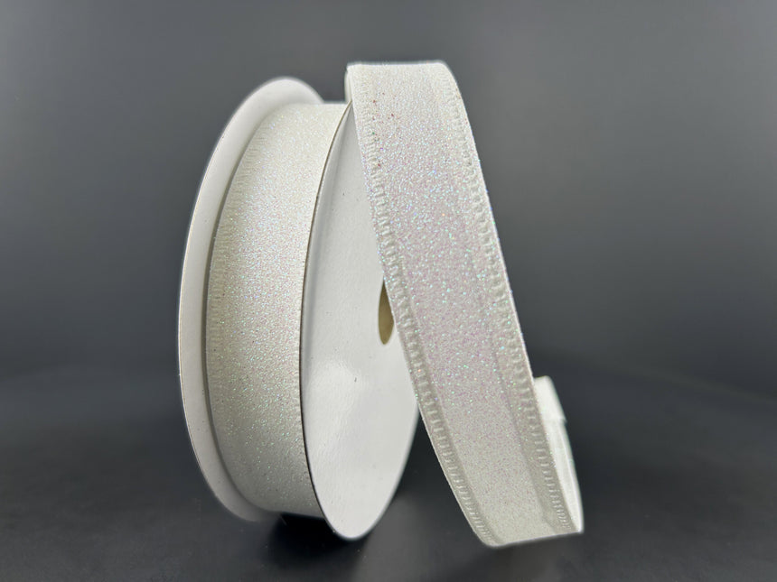 All Flat Glitter Wired Ribbon 7/8"x10Y
