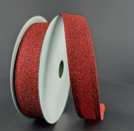 All Flat Glitter Wired Ribbon 7/8"x10Y