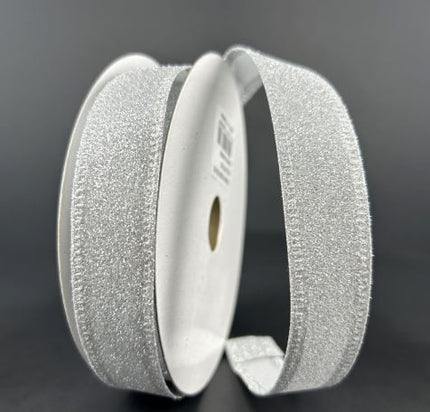 All Flat Glitter Wired Ribbon 7/8"x10Y