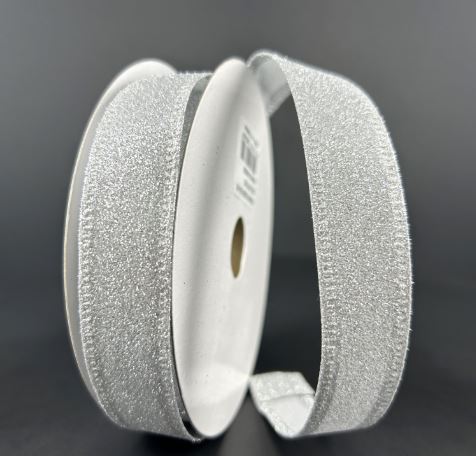 All Flat Glitter Wired Ribbon 7/8"x10Y