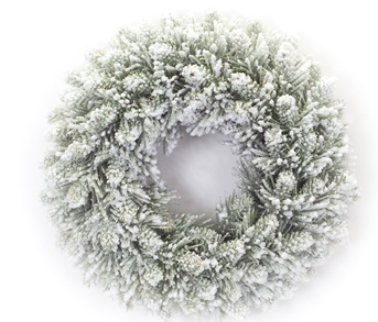 Flocked Wreath 11" D