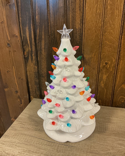 White Lighted Ceramic Tree