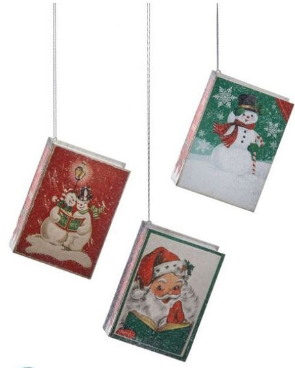 4" RETRO MUSIC BOOK ORNAMENT 3/AST