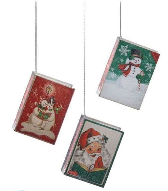 4" RETRO MUSIC BOOK ORNAMENT 3/AST