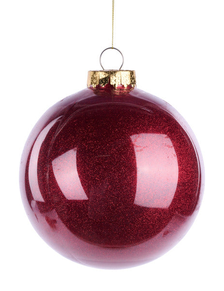 150MM Glitter Look Ornament Burgundy image 0