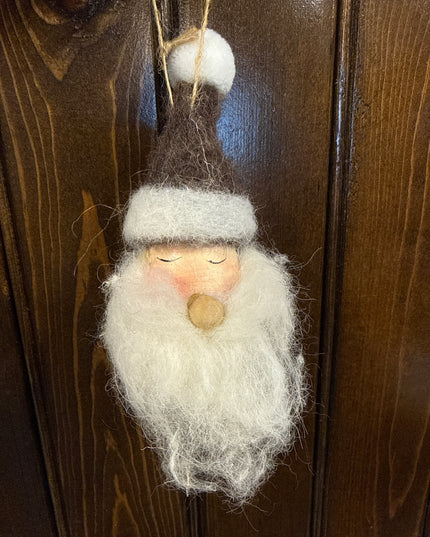 Santa Wood Drop Ornament