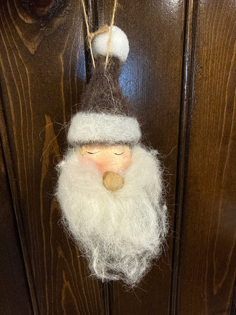 Santa Wood Drop Ornament