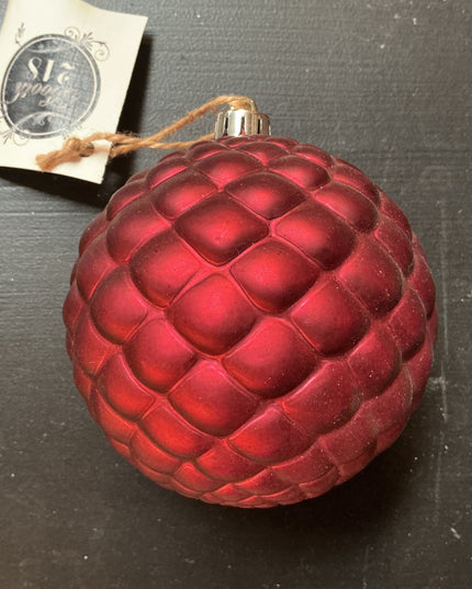 4” Wine Round Pinecone Ornament