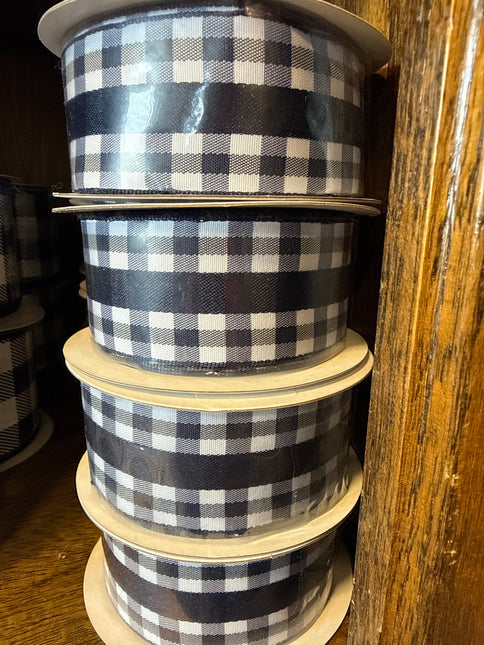 1.5" x 10 yds Solid/Mini Gingham Ribbon