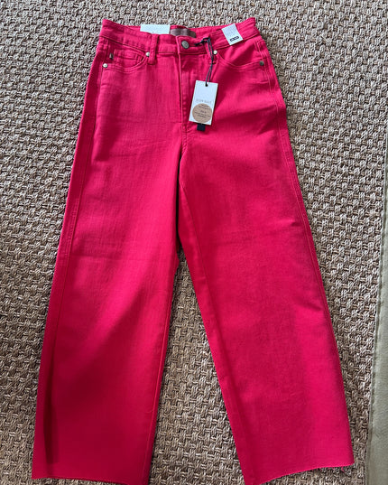 Red Flare Capri Judy Blue Jeans image 0