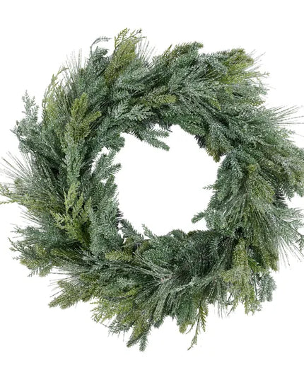 30"Dia Snowed Mixed Pine Wreath