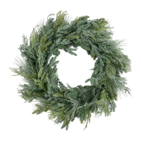 30"Dia Snowed Mixed Pine Wreath
